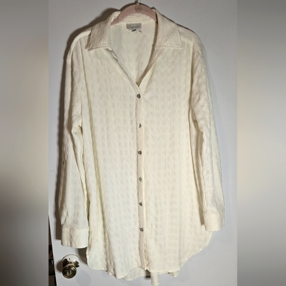 Chenault Cream Button-Down Shirt - Picture 3 of 4
